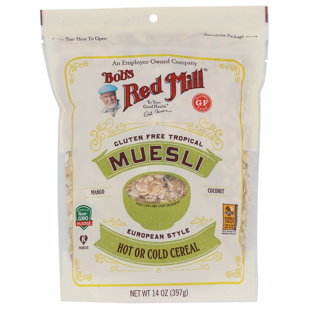 Bob's Red Mill® 1975S144, Bob’S Red Mill Gluten-Free Tropical Muesli European Style Hot Or Cold Cereal, 14 Oz.,  Case of 4