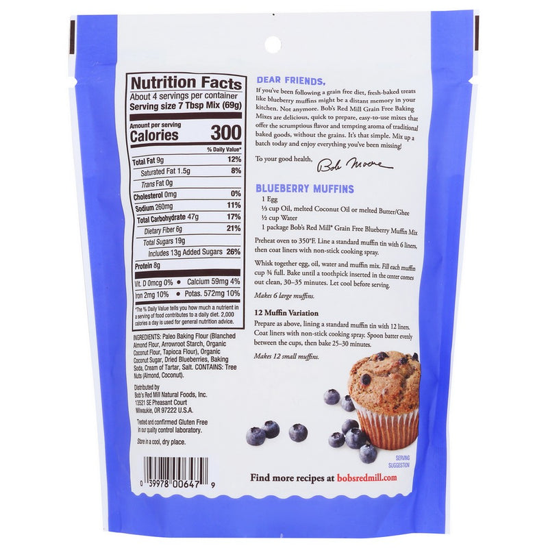 Bobs Red Mill Mix Muffin Blueberry Grfr - 9 Ounce, Case of 5