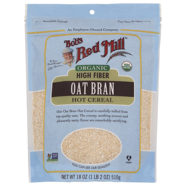 Bobs Red Mill Oat Bran Organic - 18 Ounce, Case of 4