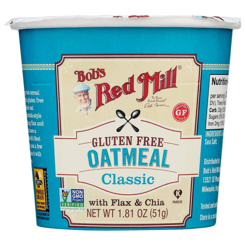 Bob's Red Mill 1368C0112, Bob’S Red Mill, Oatmeal Cups, Gluten-Free Classic Oatmeal, 1.81 Oz. Cup,  Case of 12