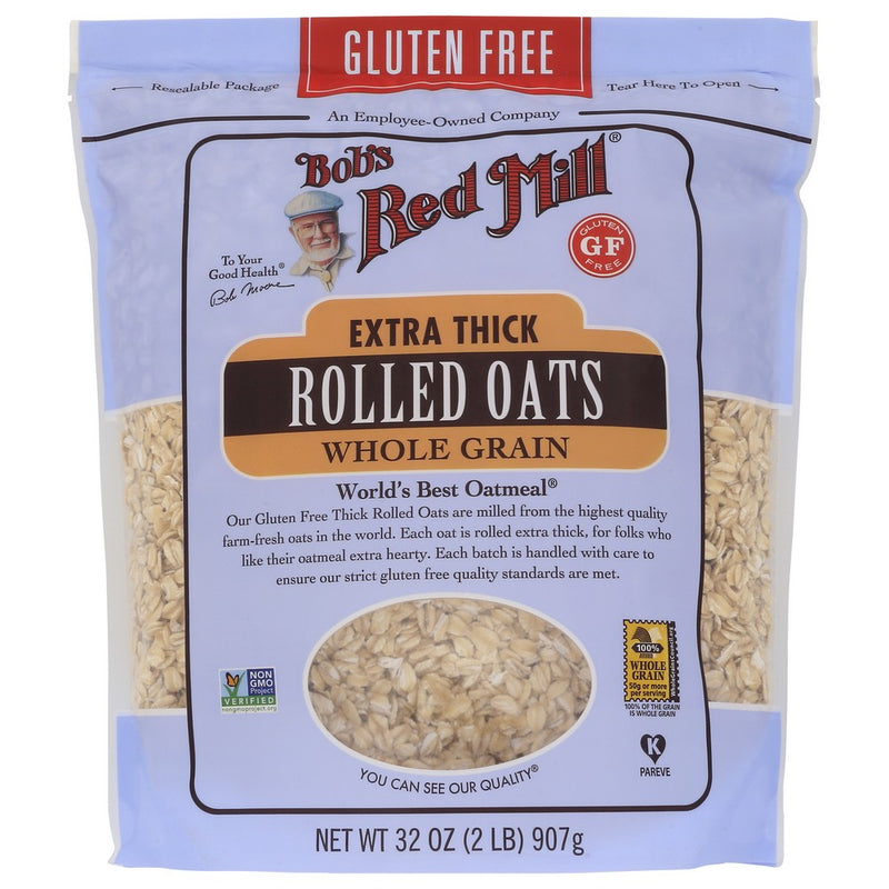 Bobs Red Mill Oats Rolled Xtra Thick - 32 Ounce, Case of 4