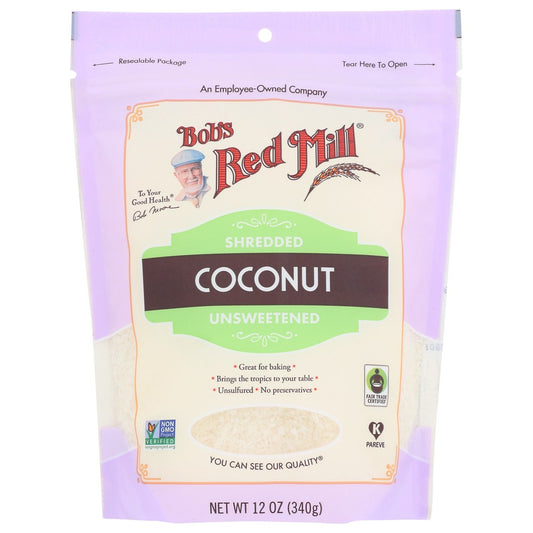 Bob's Red Mill® 1135S124, Unsweetened Shredded Coconut 12 Ounce,  Case of 4