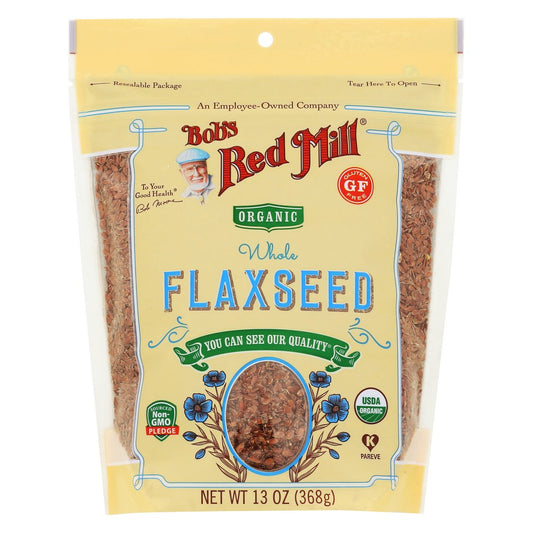 Bob's Red Mill 6031S134,  Organicanic Flaxseeds Brown 13 Ounce,  Case of 4