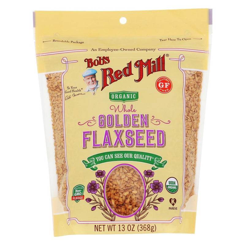 Bobs Red Mill Flaxseed Golden Organic - 13 Ounce, Case of 4