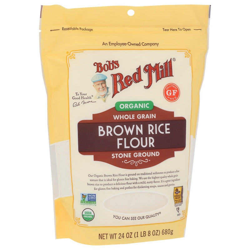 Bobs Red Mill Flour Rice Brown Organic - 24 Ounce, Case of 4