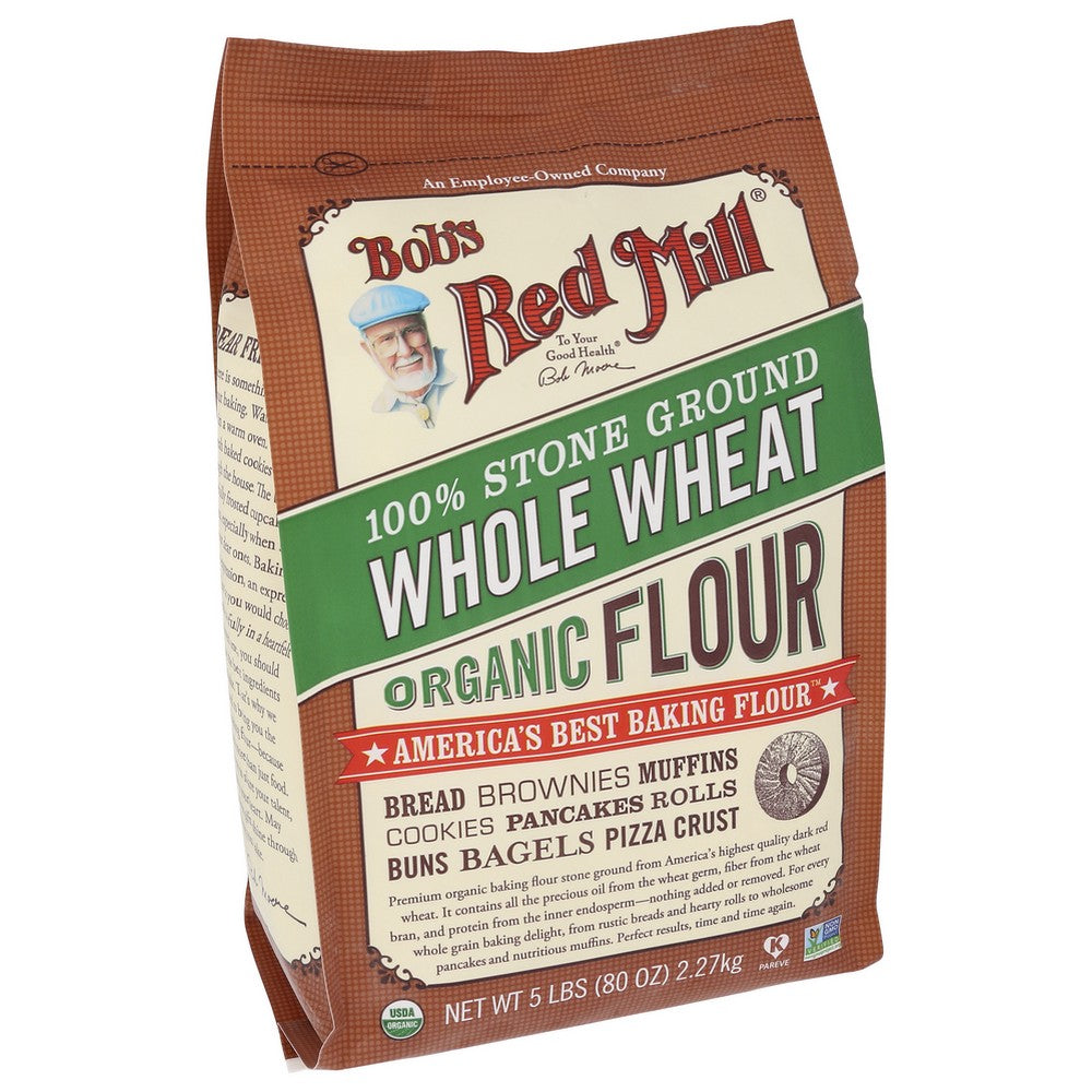 Bob's Red Mill 6092C054,  Organicanic Whole Wheat Flour 5 Pound,  Case of 4