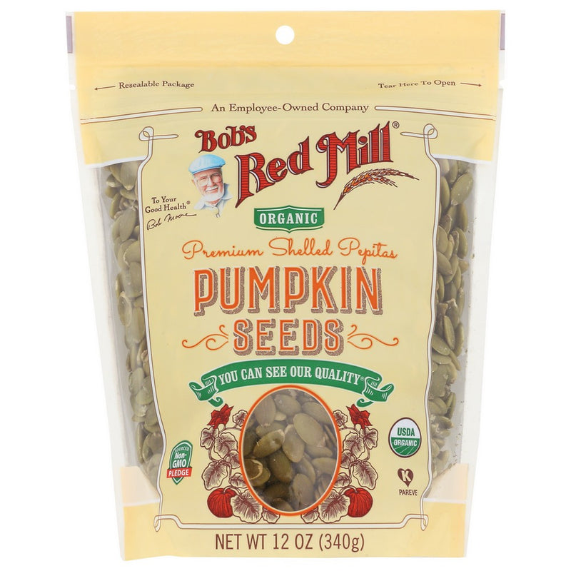 Bobs Red Mill Seeds Pumpkin Organic - 12 Ounce, Case of 4