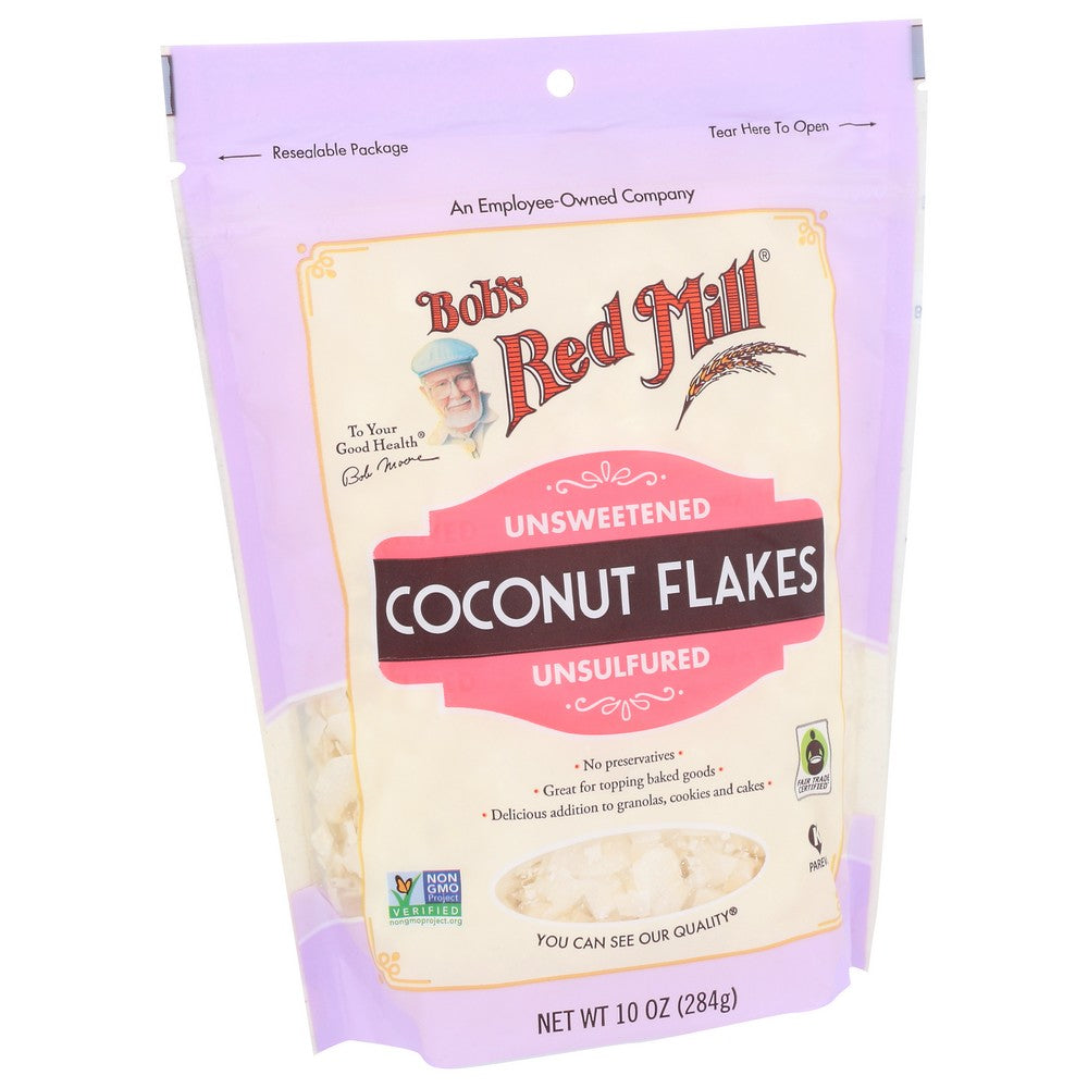 Bob's Red Mill® 1130S104, Unsweetened Coconut Flakes 10 Ounce,  Case of 4