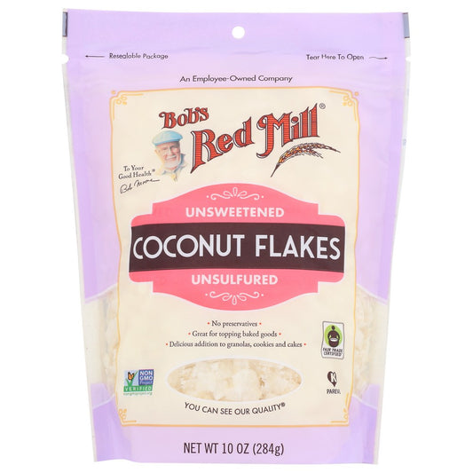 Bob's Red Mill® 1130S104, Unsweetened Coconut Flakes 10 Ounce,  Case of 4