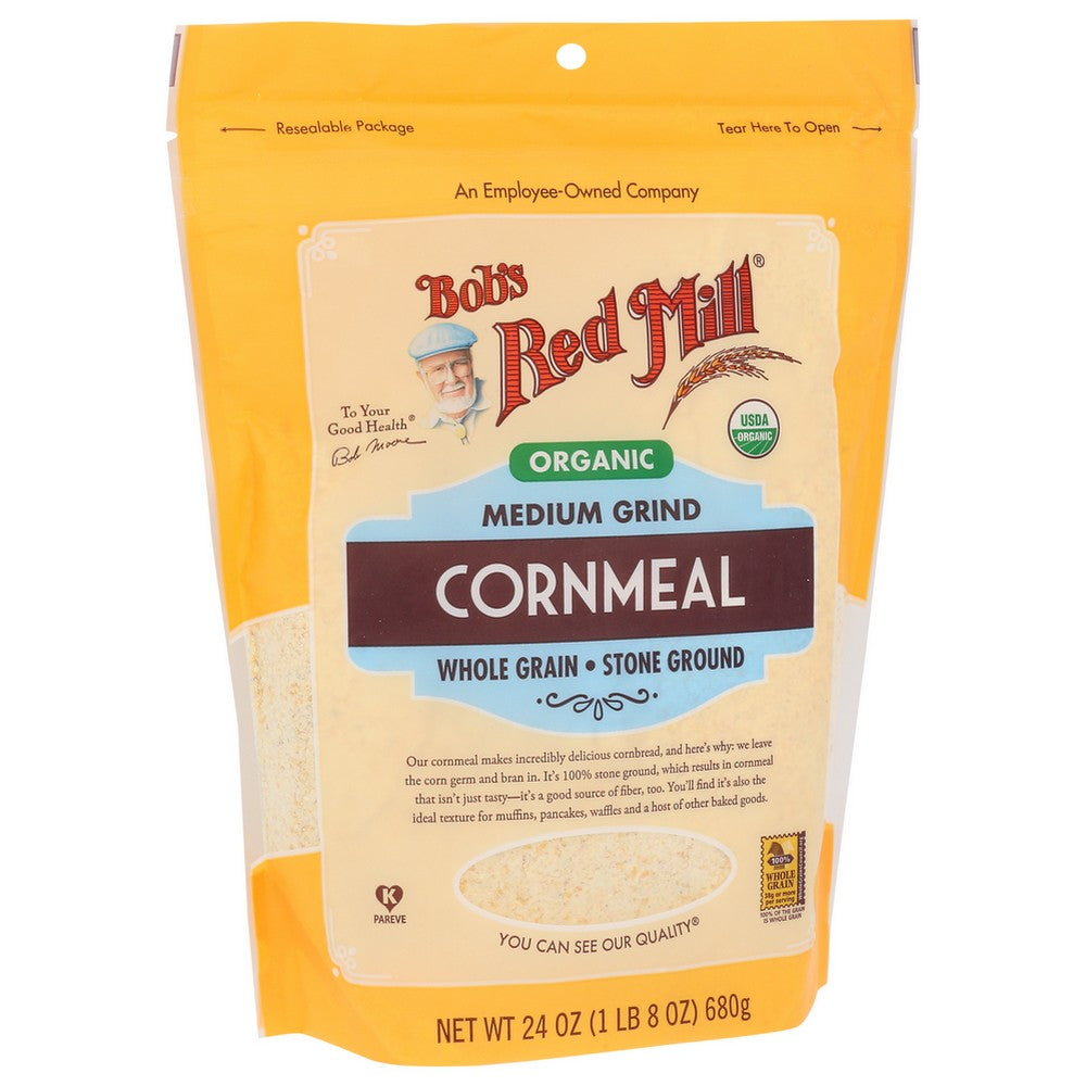 Bob's Red Mill 6008S244, Organicanic Medium Grind Cornmeal Cornmeal 24 Ounce,  Case of 4