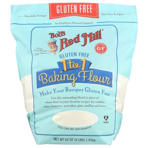 Bobs Red Mill Baking Flour 1-to-1 - 64 Ounce, Case of 4