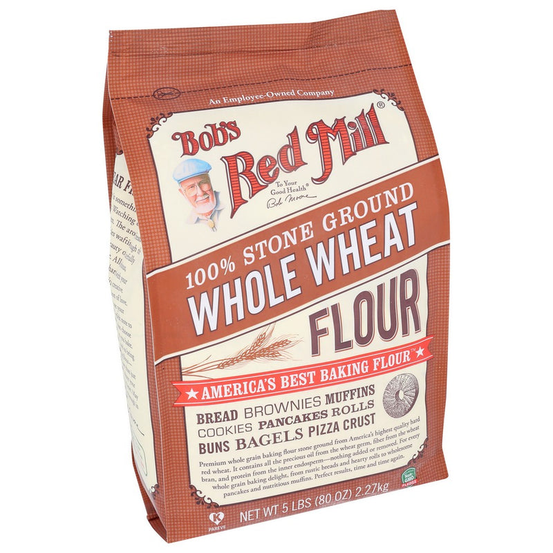 Bobs Red Mill Flour Whole White - 5 Pound, Case of 8