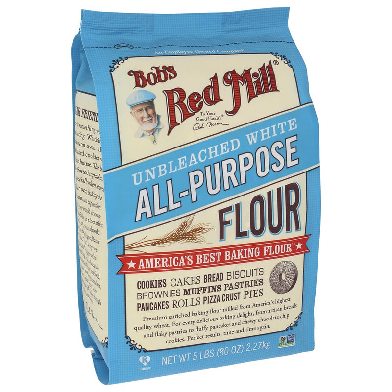 Bobs Red Mill Flour White Unblch - 5 Pound, Case of 8