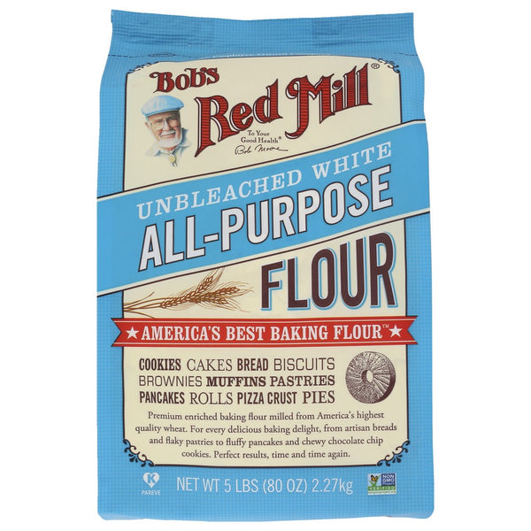 Bobs Red Mill Flour White Unblch - 5 Pound, Case of 8