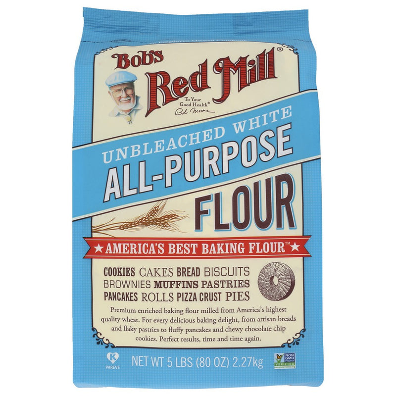 Bobs Red Mill Flour White Unblch - 5 Pound, Case of 8