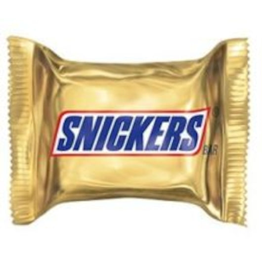 Snickers Miniatures Bulk 20 Pound Case - Approximately 880 miniature Bars