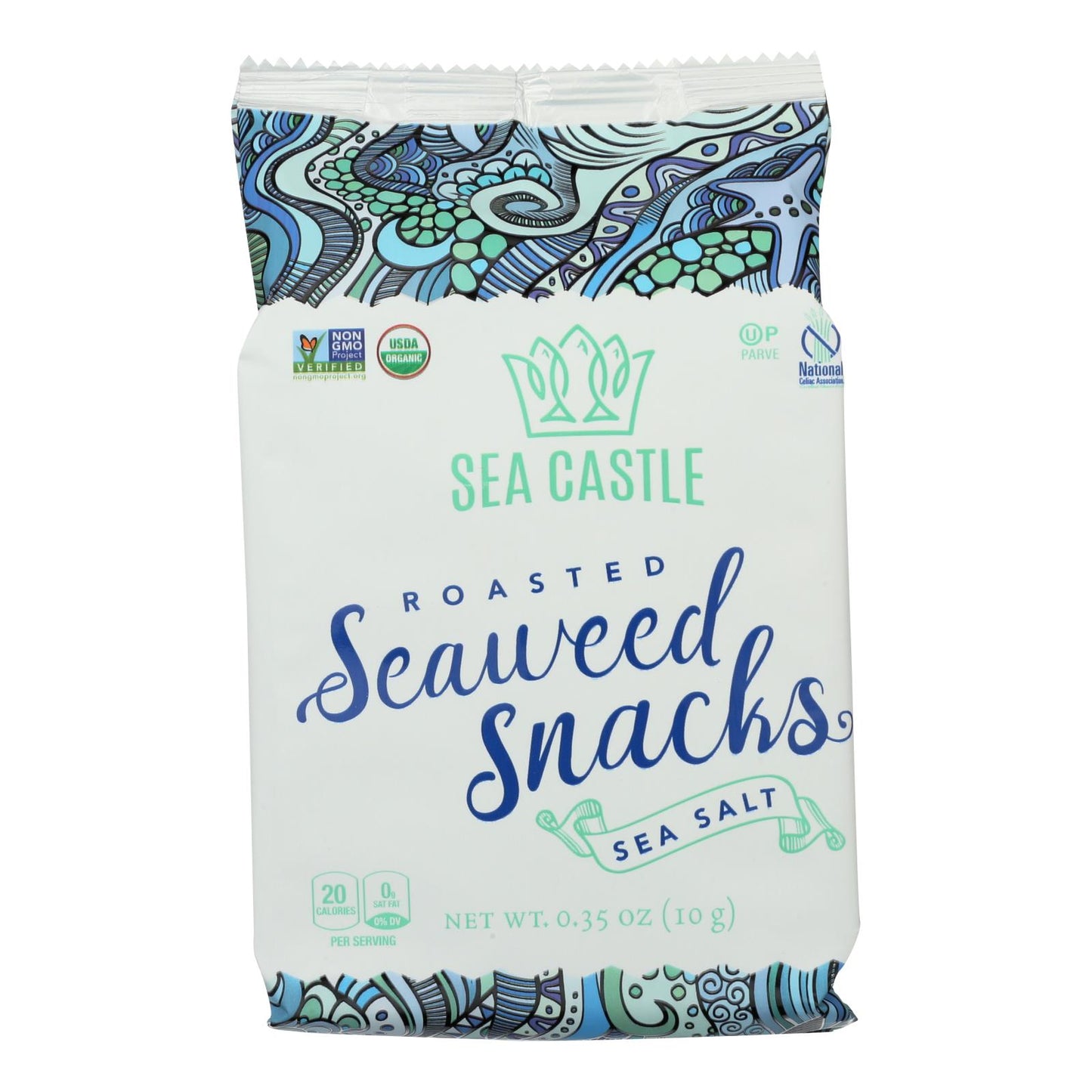 Sea Castle Roasted Seaweed Snacks - Case of 12 - .35 Ounce