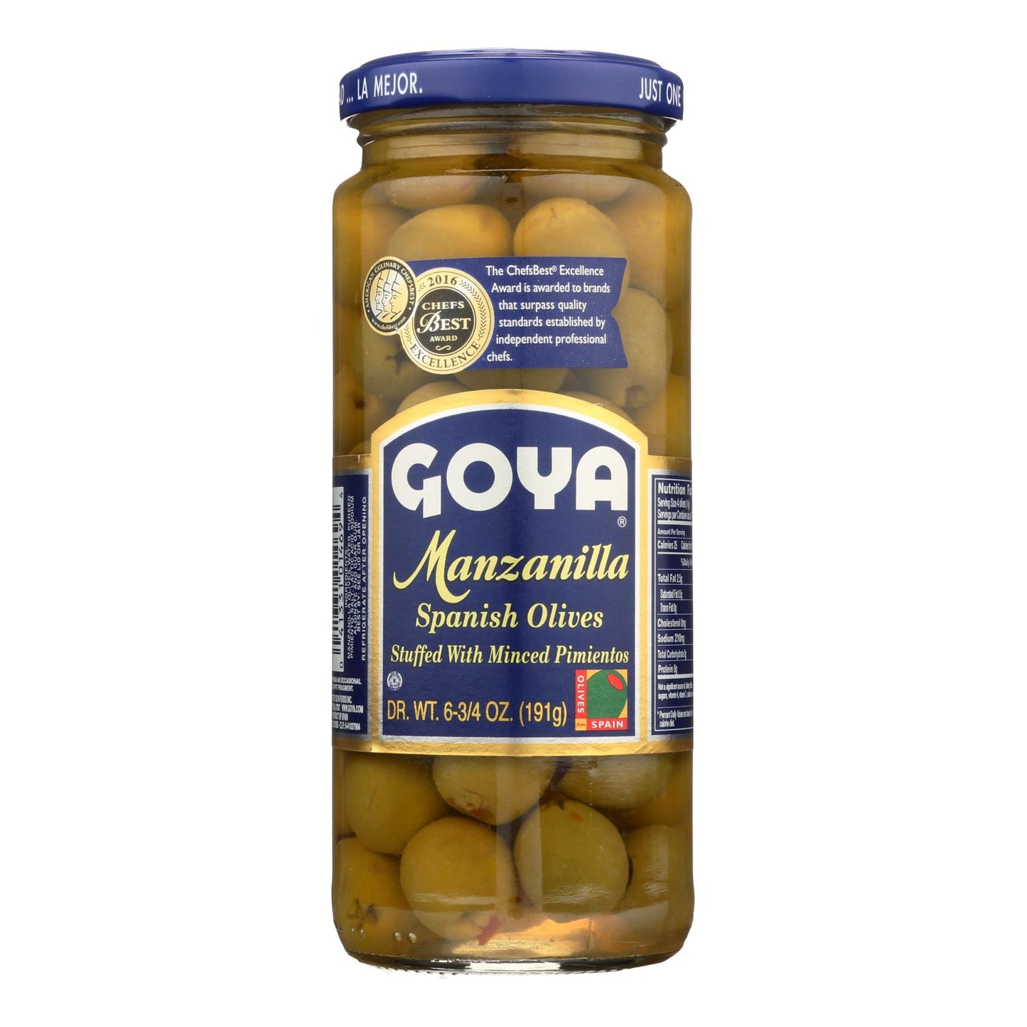 Goya - Olive Manzanilla Stuffed - Case of 24-6.75 Ounce