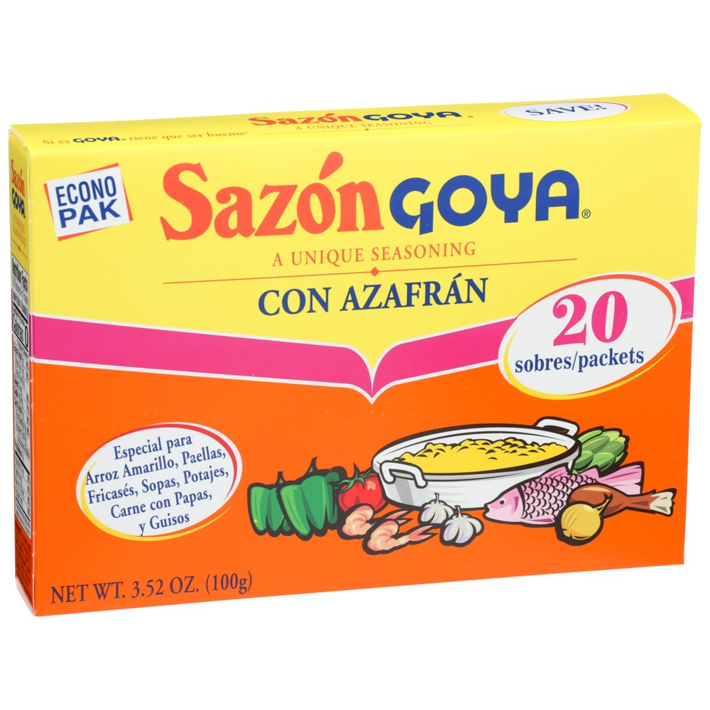 Goya® ,  Sazon Azafran 20Ct 3.52 Ounce,  Case of 18