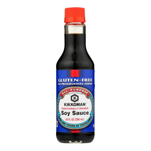 Kikkoman Soy Sauce - Gluten Free - Case of 6 - 10 Fl Ounce.