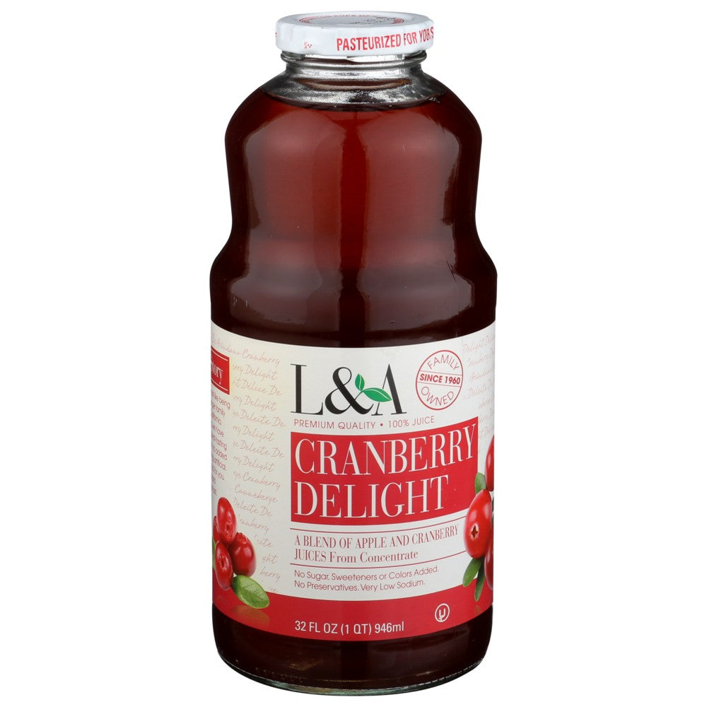 L&A ,  Juice Cranberry Delight 32 Fluid Ounce,  Case of 6