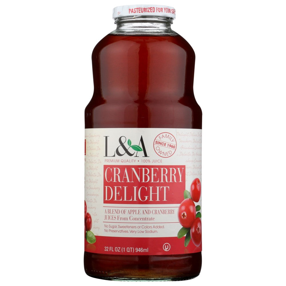 L&A ,  Juice Cranberry Delight 32 Fluid Ounce,  Case of 6