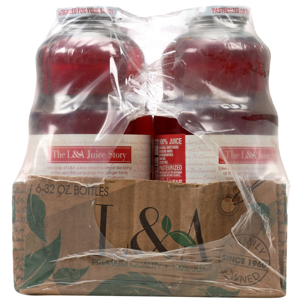 L&A ,  Juice Cranberry Delight 32 Fluid Ounce,  Case of 6