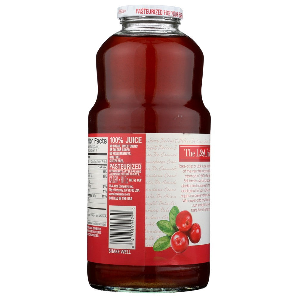 L&A ,  Juice Cranberry Delight 32 Fluid Ounce,  Case of 6