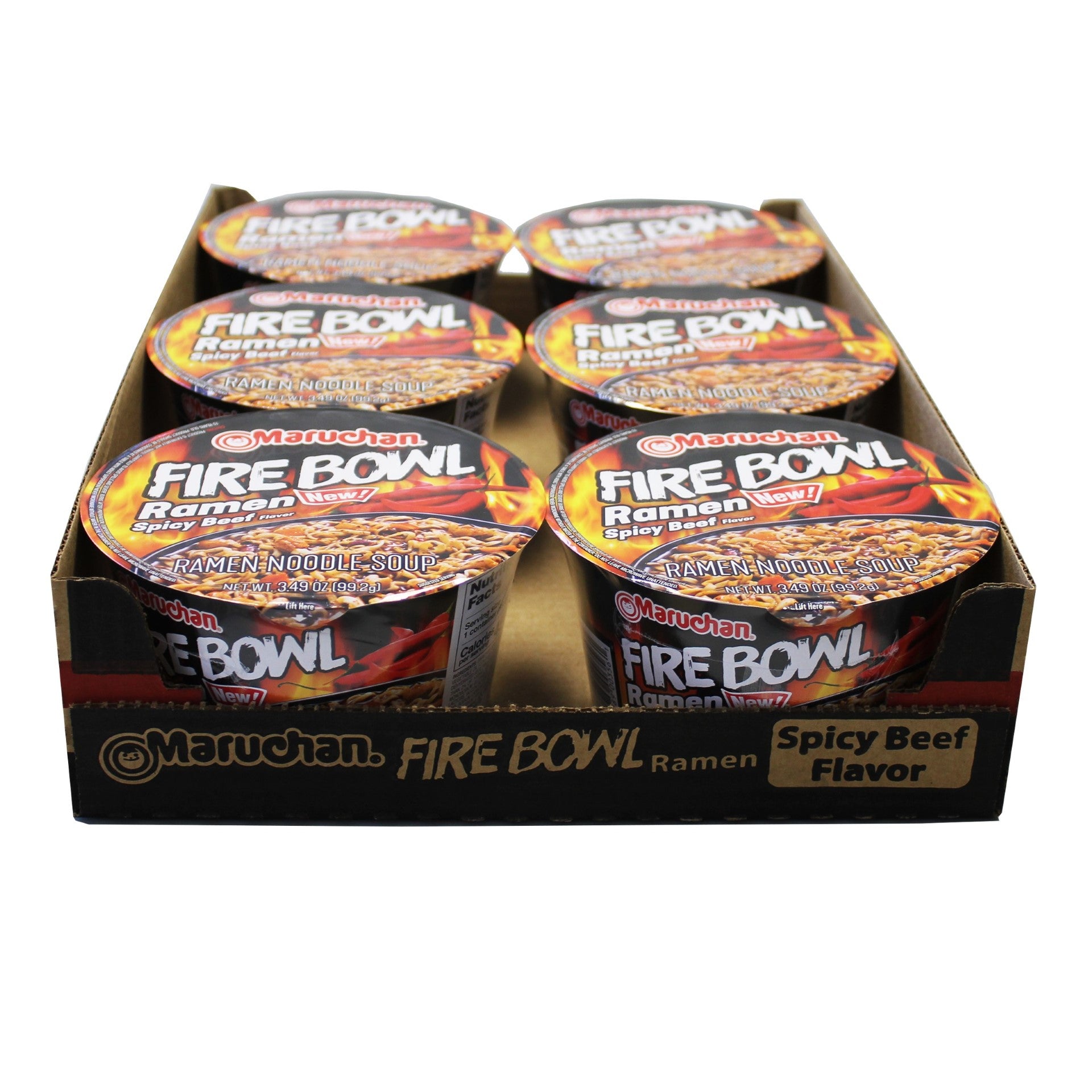 Maruchan Bowl Flaming Beef 3.4900 Ounce Size - 6 Per Case