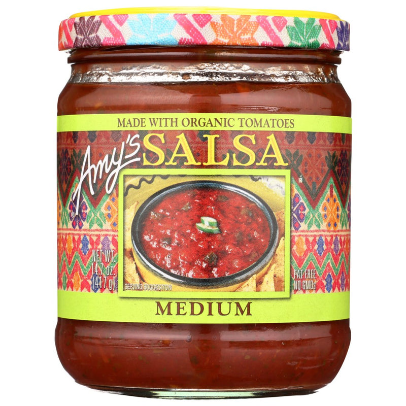 Amys Salsa Medium Organic - 15 Ounce, Case of 6