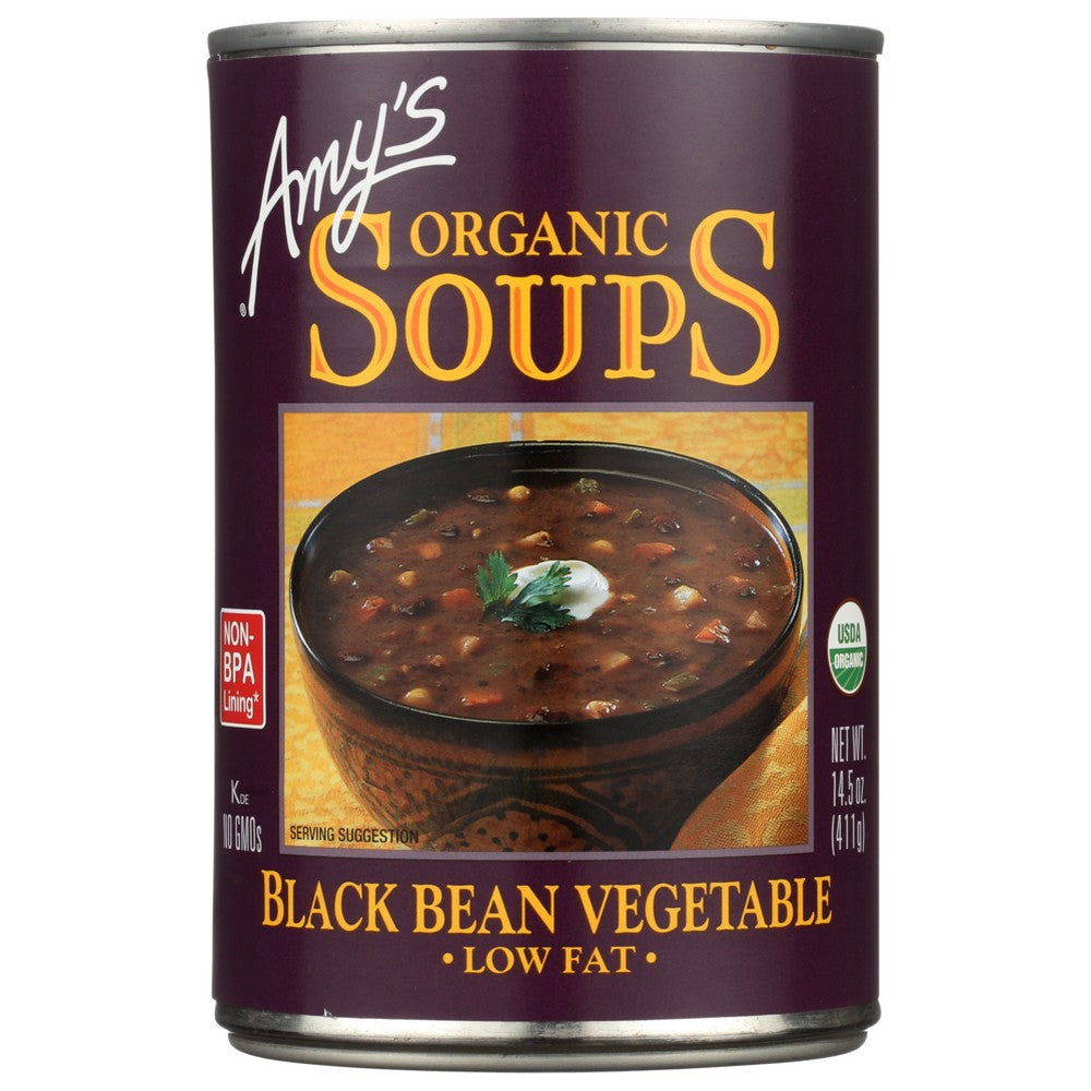 Amy's® 504, Amy’S Organicanic Black Bean Vegetable Soup,  Case of 12