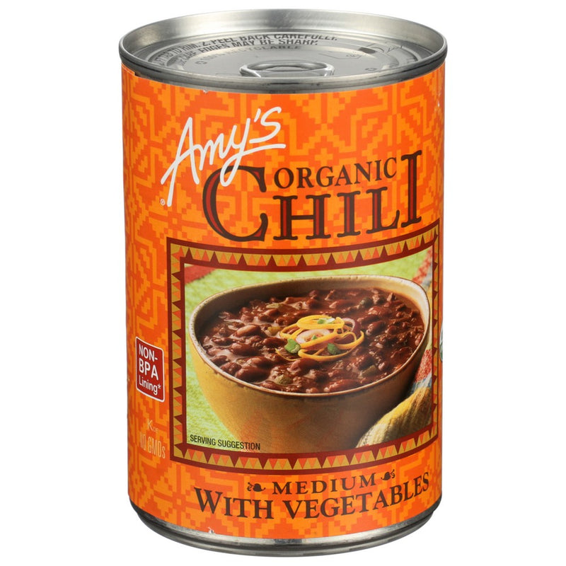 Amys Chili Medium Veg  Organic - 15 Ounce, Case of 12