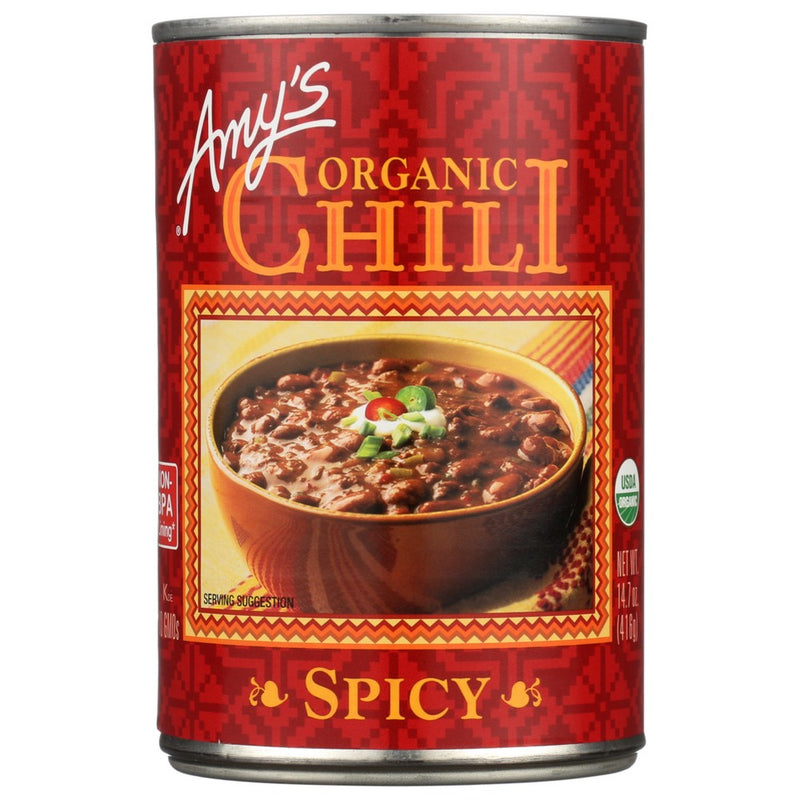 Amys Chili Spicy  Organic - 15 Ounce, Case of 12