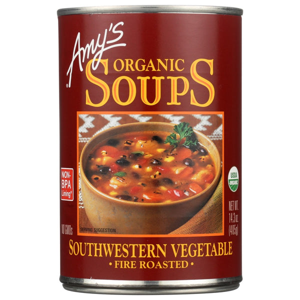 Amys Soup Veg Roasted Sthwstn Organic - 14 Ounce, Case of 12