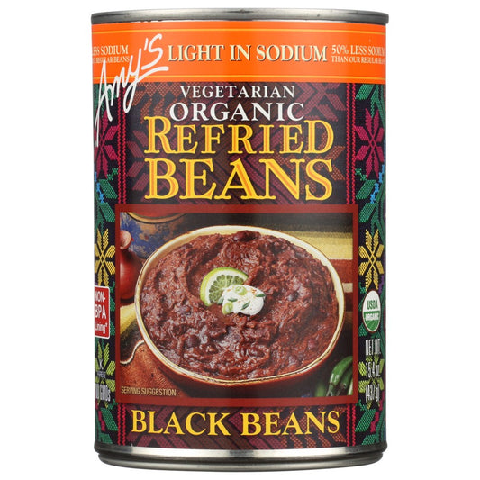 Amy's® 558, Amy's Organicanic Vegetarian Black Refried Beans, Light In Sodium, 15.4 Oz.,  Case of 12