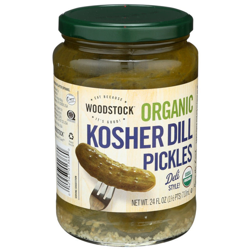 Woodstock Pickles Dill Whole Organic - 24 Ounce, Case of 6