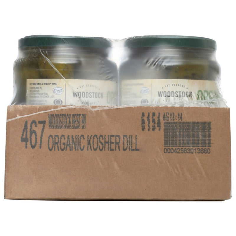 Woodstock Pickles Dill Whole Organic - 24 Ounce, Case of 6