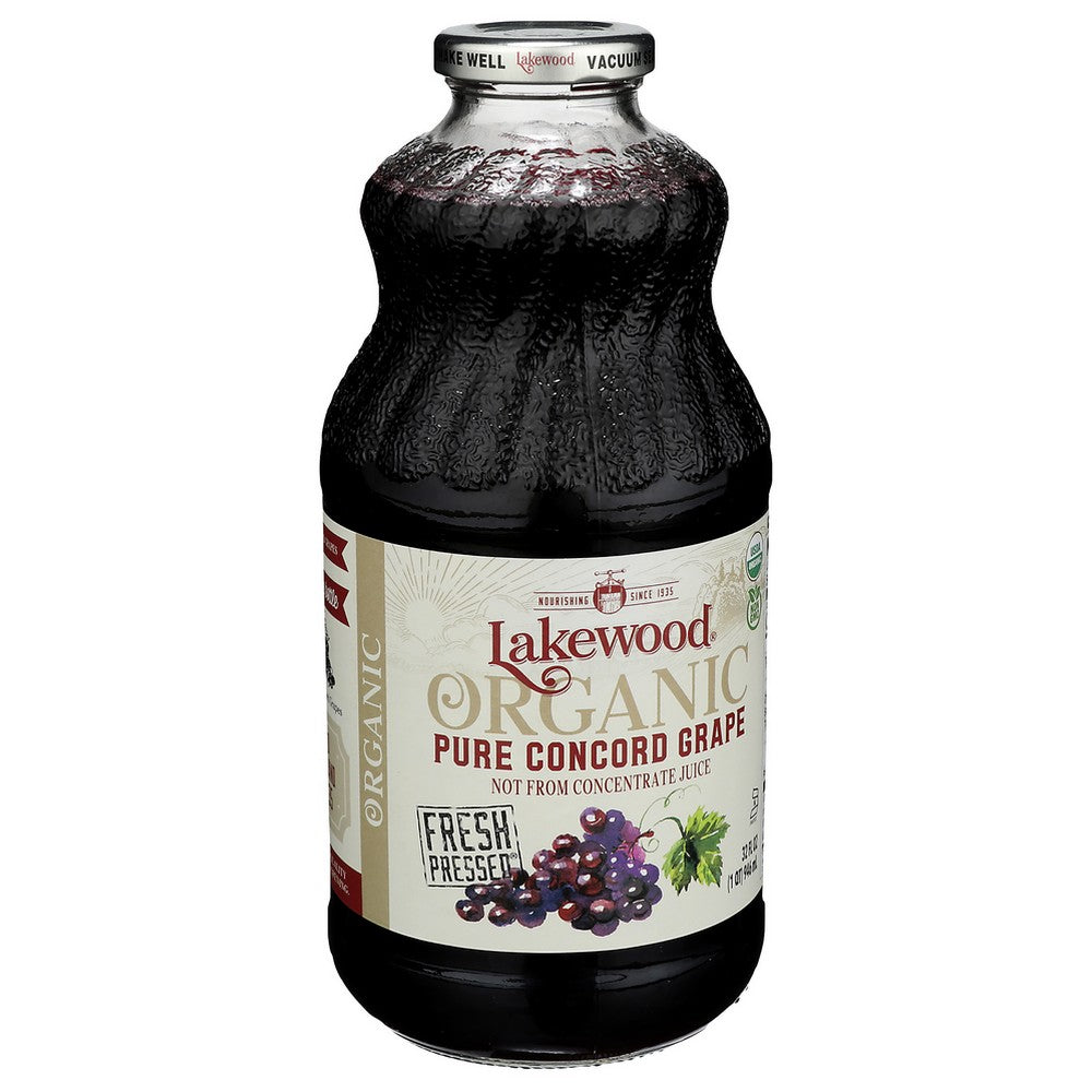 Lakewood Loq36, Juice Concord Grape Og Organicanic Pure Concord Grape 32 Fluid Ounce,  Case of 6