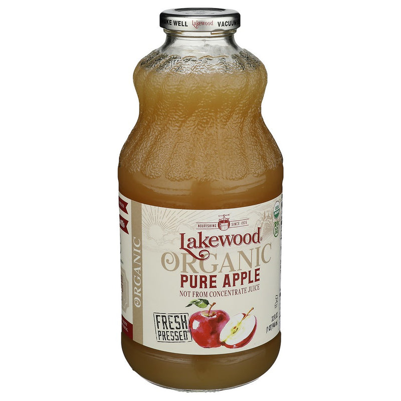 Lakewood Juice Apple Pure Organic - 32 Fluid Ounce, Case of 6