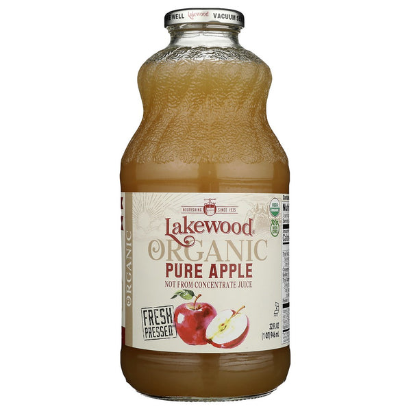 Lakewood Juice Apple Pure Organic - 32 Fluid Ounce, Case of 6