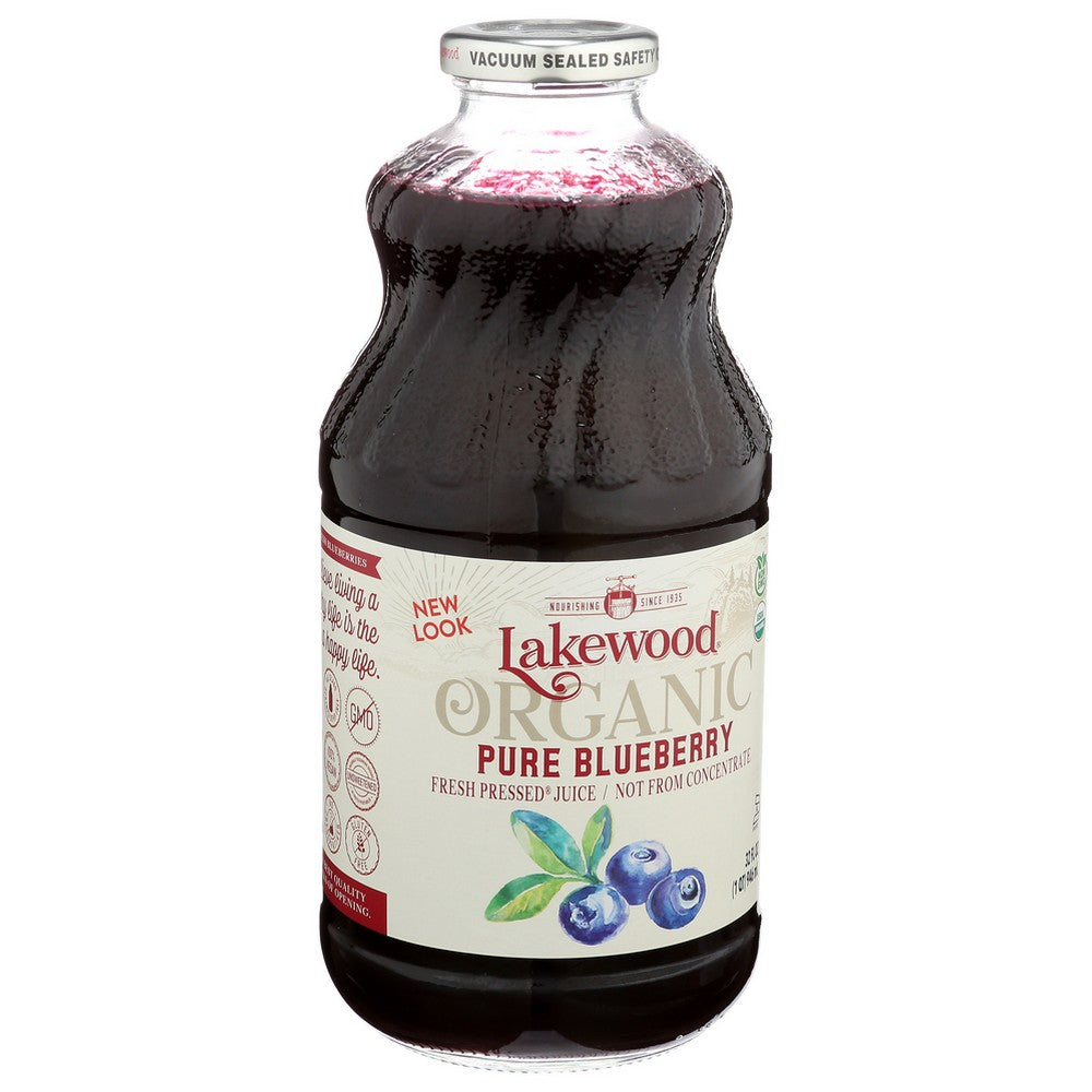 Lakewood Loq62, Lakewood Organicanic Pure Blueberry Juice, 32 Fl. Oz.,  Case of 6