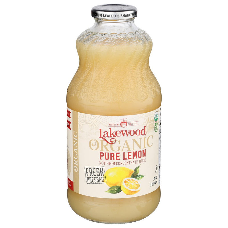 Lakewood Juice Pur Lemon Organic - 32 Fluid Ounce, Case of 6