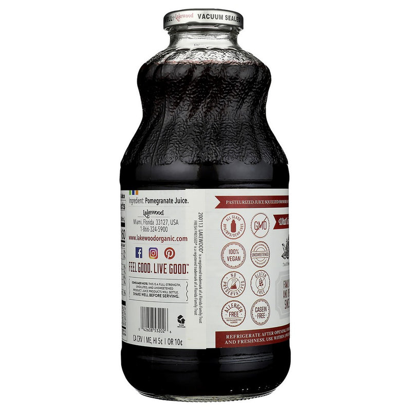 Lakewood Juice Pomegranate Pure - 32 Fluid Ounce, Case of 6