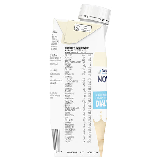 Novasource® Renal Vanilla Carton 8 Fluid Ounce - 24 Per Case.