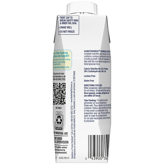 Diabetisource AC Diabetes Liquid Advanced Control Tube Feeding 8.45 Fluid Ounce â€“ 24 Per Case