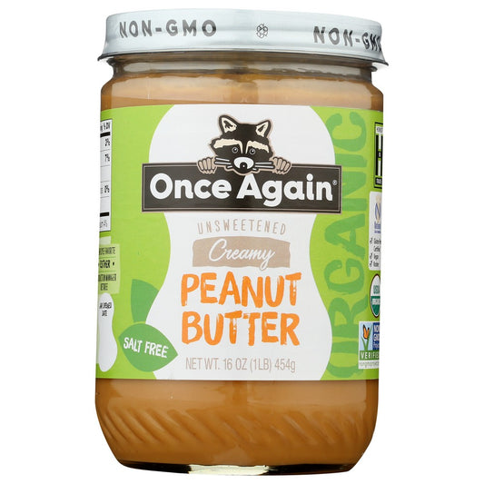 Once Again™ , Once Again Creamy Peanut Butter, Unsweetened & Salt-Free, 16 Oz.,  Case of 6