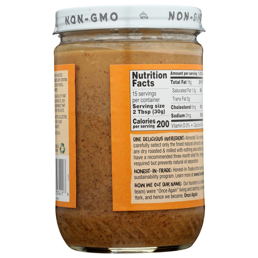 Once Again™ , Once Again Crunchy Almond Butter, Unsweetened & Salt-Free, 16 Oz.,  Case of 6