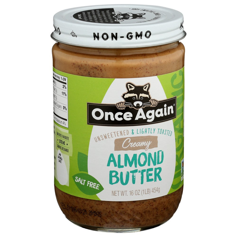 Once Again™ , Once Again Creamy Almond Butter, Unsweetened & Salt-Free, 16 Oz.,  Case of 6