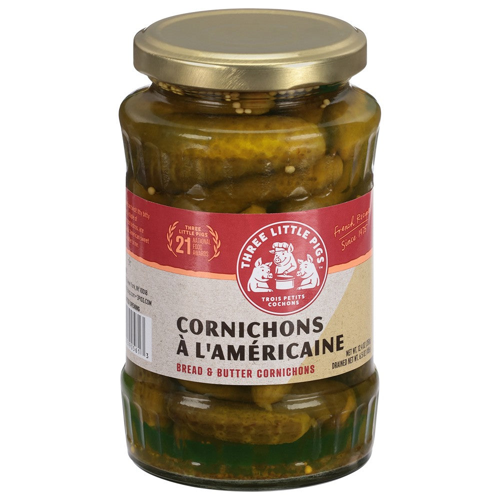 Trois Petits Cochons - Cornichons Bread Butter - Case of 12-12.4 OZ
