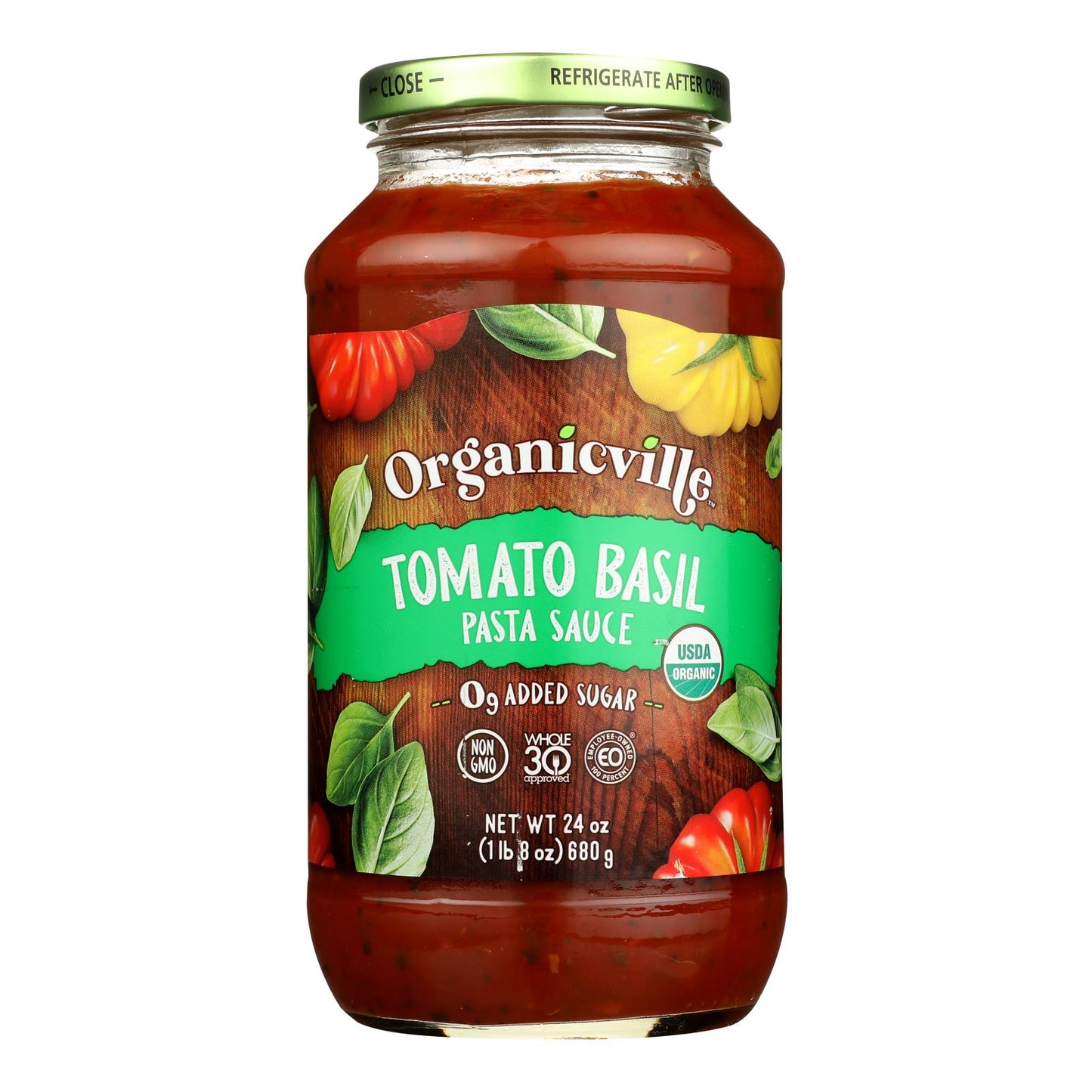 Organicville - Psta/sce Tom Basil Whole - Case of 6-24 Ounce